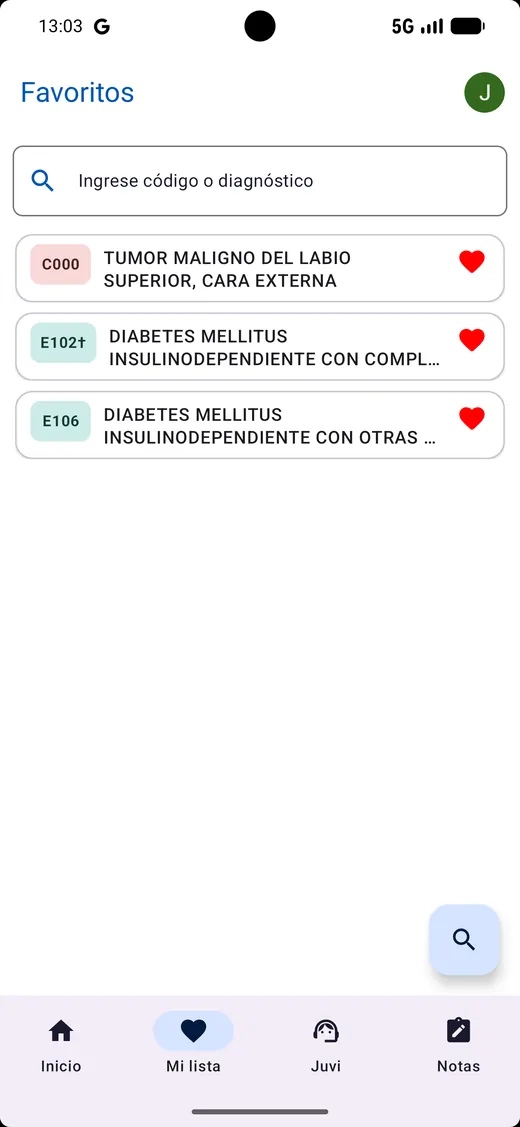 Lista de favoritos
